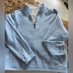 Tommy Bahama Sky Blue/Cream Men's Quarter Zip Reversible Sweater